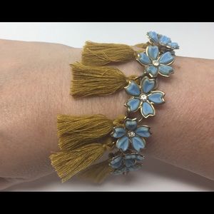 SOLD  Baby Blue Rhinestone Flower MTASSEL Bracelet